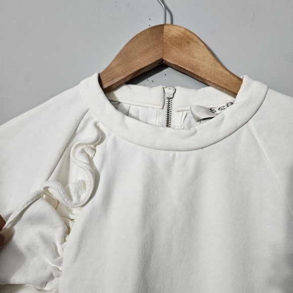 Sea New York White Ruffle Terry Cloth Sweatshirt - Picture 6 of 12